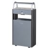 cendrier 12l corbeille sur pied 60l gris métal gris mangenese kopa
