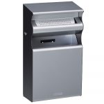 cendrier 2l corbeille mural 15l gris manganese gris metal kopa