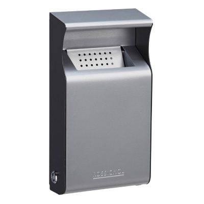 cendrier mural 1l gris manganese gris metal kopa