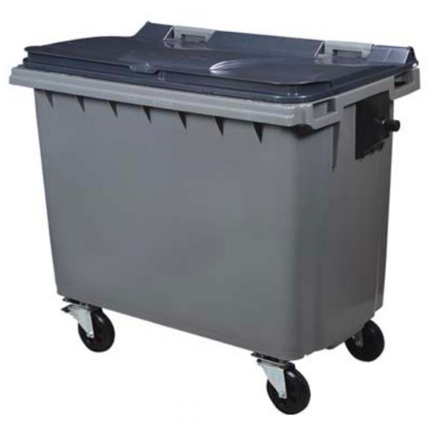 conteneur 4 roues 660l sans barre gris gris korok