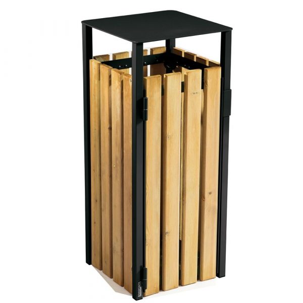 corbeille 110l sans cendrier bois gris eden