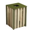 corbeille 50l bois vert olive eden